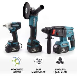 DAWREK AKÜLÜ 3LÜ SET İSPİRAL+SOMUN350NW+HİLTİ
